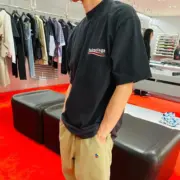 【現貨】巴黎 BLC 22FW Political Campaign 小破壞 可樂刺繡 波浪 短袖T恤 黑色