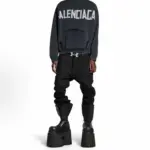 【預售】【雙11福利】巴黎 BLC 25SS 秀款 膠帶 繃帶logo 水洗做舊 帽T連帽衛衣帽衫 水洗黑色