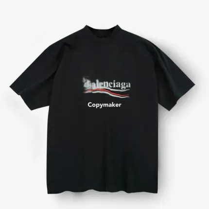 巴黎 BLC 24SS Political Campaign 模糊漸層迷霧可樂波浪 短袖T恤 黑色米白 經典款