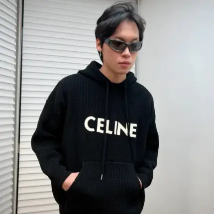 CELIN 21FW 刺繡logo 針織全羊毛毛衣 帽T連帽衛衣帽衫