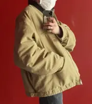 巴黎 BLC 23FW Carhartt 真皮皮領 水洗做舊棉服夾克外套 工裝 卡哈特J97