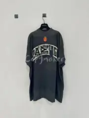 巴黎 BLC 23SS SKATER T-SHIRT 曼聯 水洗作舊破壞 毛巾刺繡 短袖T恤