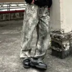 【現貨】Acne Studios 23FW dirty 泥染廢土風 噴墨仿舊3D印花 牛仔褲工裝褲 1981M 冷灰