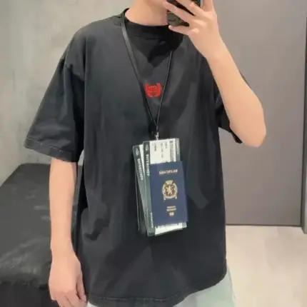 【預售】巴黎 BLC 25SS 麥穗刺繡logo 簡約素色 短袖T恤 黑色/藍色