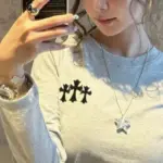 【預售】【福利回饋】Chrome Hearts 25FW 植絨十字架 長袖T恤 CH 克羅心 黑色/灰色