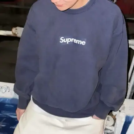 【預售】【雙11新品】SUP 25FW BoxLogo Crewneck 經典logo開裂印花 大學T大學踢圓領衛衣