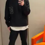 LOWE 23SS 素色口袋刺繡 圓領毛衣衛衣大學T長袖 針織