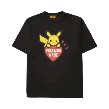 【預售】Human Made x POKEMON MADE 25ss 聯名 皮卡丘印花 寶可夢 圓筒短袖T恤 黑/白