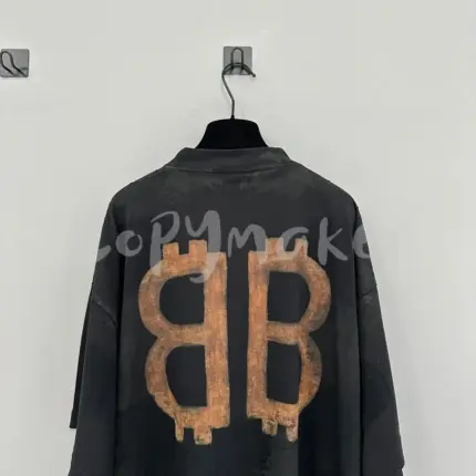 【現貨】巴黎 BLC 23SS 雙B 比特幣 泥染水洗作舊破壞 短袖 T恤