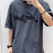 【現貨】Acne Studios 25SS 刺繡logo字母 圓領純棉短袖T恤 黑灰色