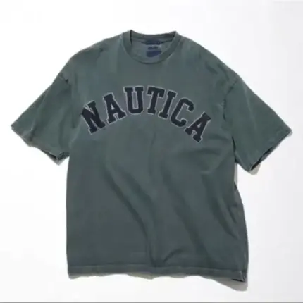 22SS NAUTICA 長谷川監制 重磅 蠟染 做舊 水洗 logo 短袖 T恤