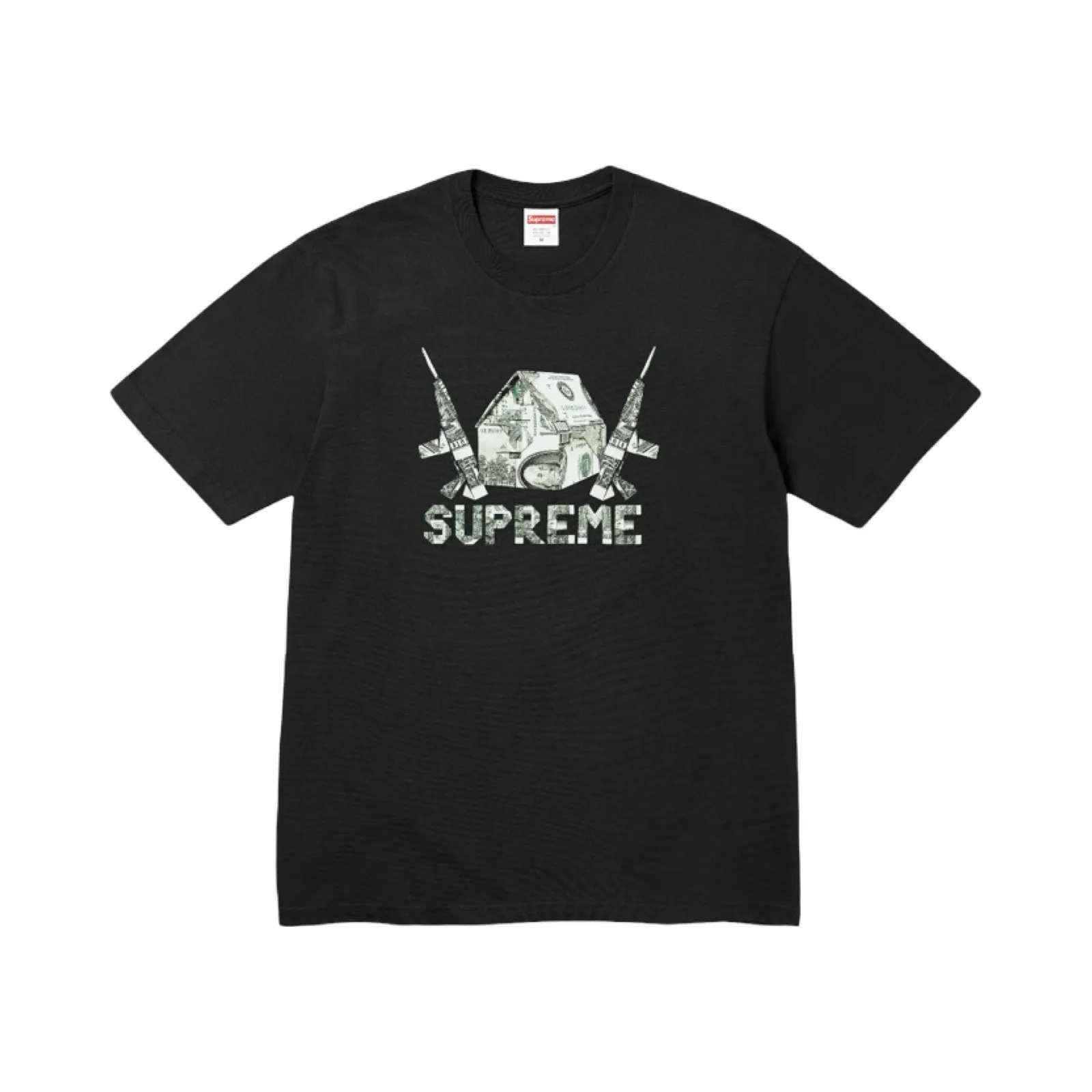【預售】Sup SS26 WEEK7 Origami Tee 美金摺紙圖像印花 短袖T恤 黑/白