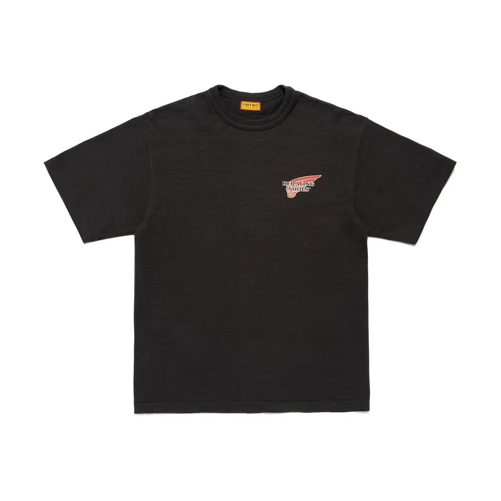 【預售】Human Made x Red Wing 26SS 聯名 胸口小印花後背字母 竹節棉 短袖T恤 黑/白