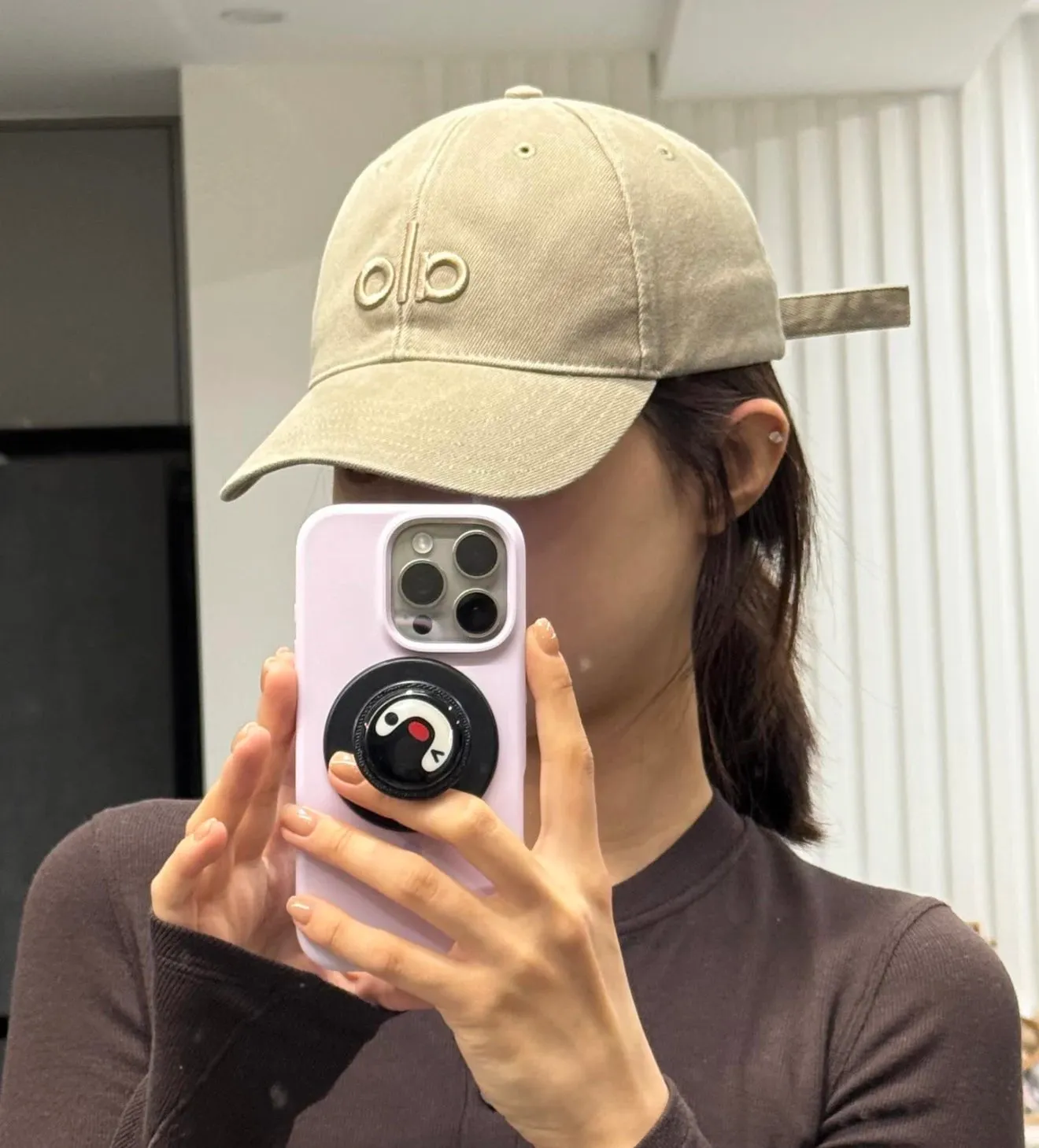 【618新品】【過驗】【特價】alo yoga 經典刺繡字母 水洗做舊 鴨舌帽棒球帽老帽帽子 卡其