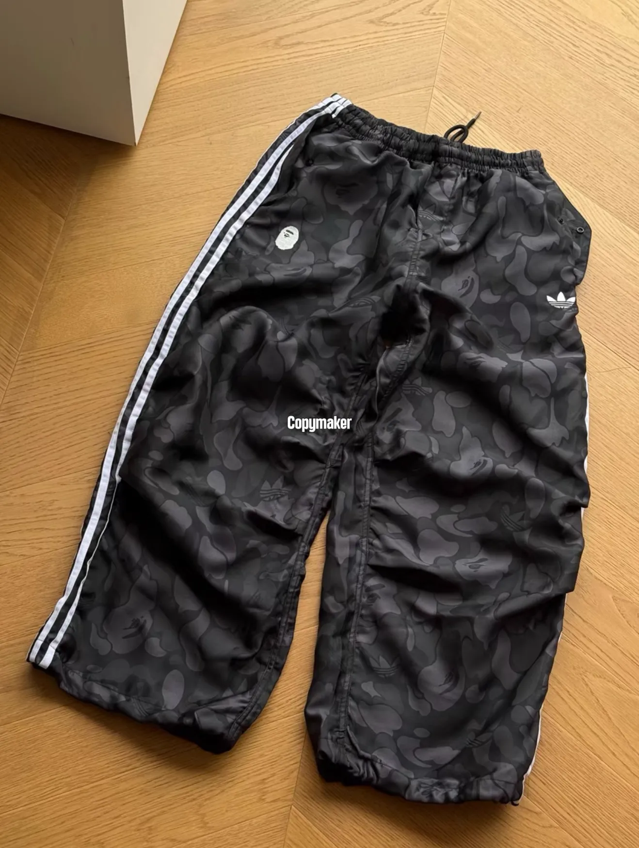 【618新品】BAPE x AD originals 26SS 聯名 迷彩梭織長褲休閒褲褲子寬褲 黑灰
