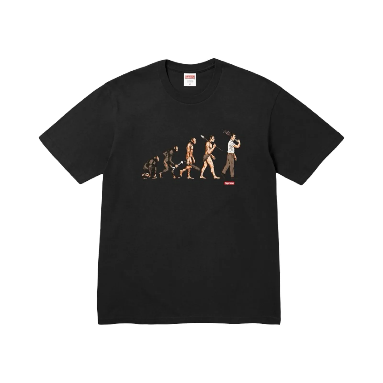 【預售】Sup SS26 WEEK1 Evolution Tee 人類進化圖像印花 短袖T恤 黑/白