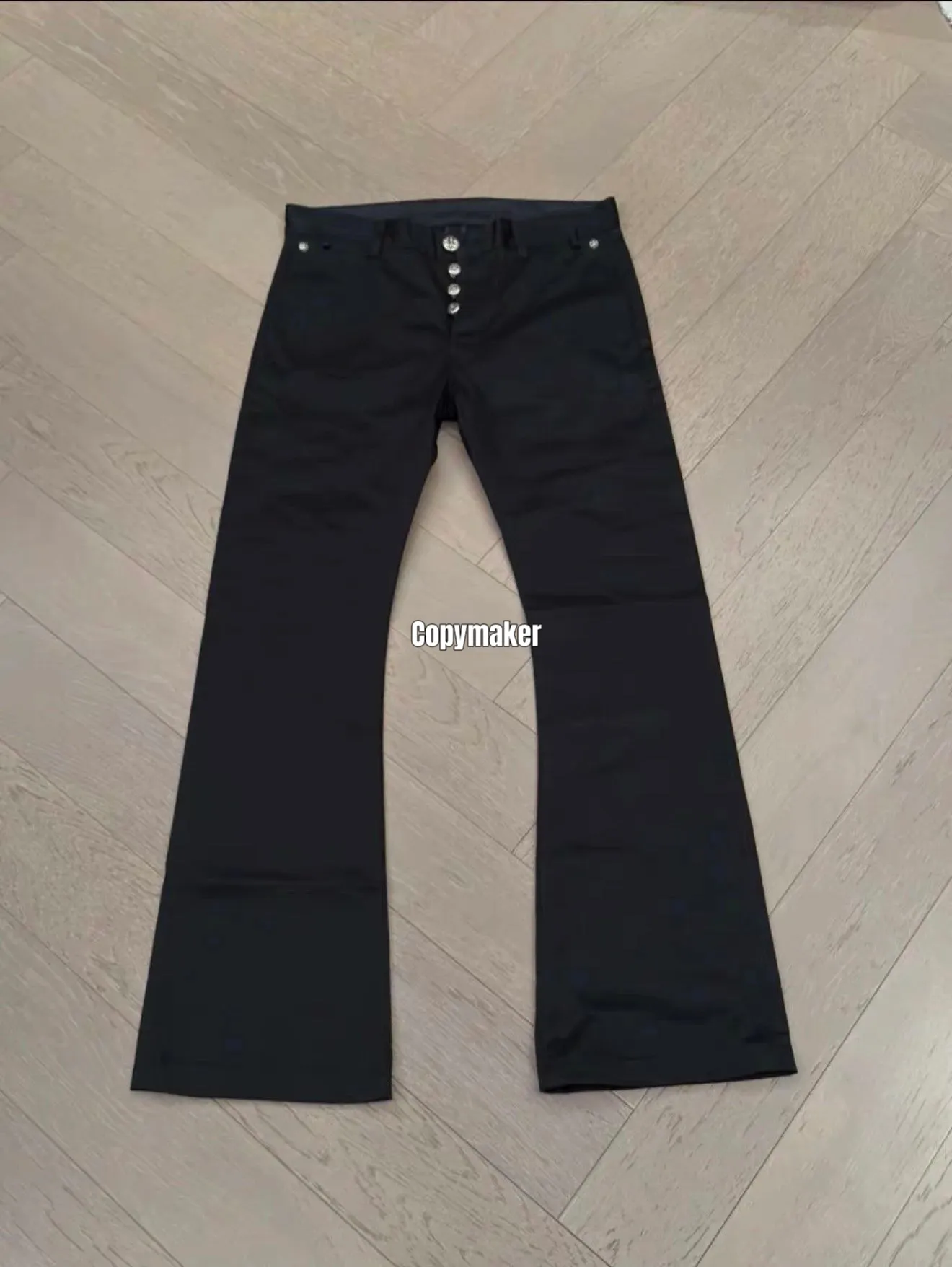 【618新品】【過驗】CHROME HEARTS Chino 克羅心 鍍銀五金皮標 微喇牛仔褲直筒褲長褲