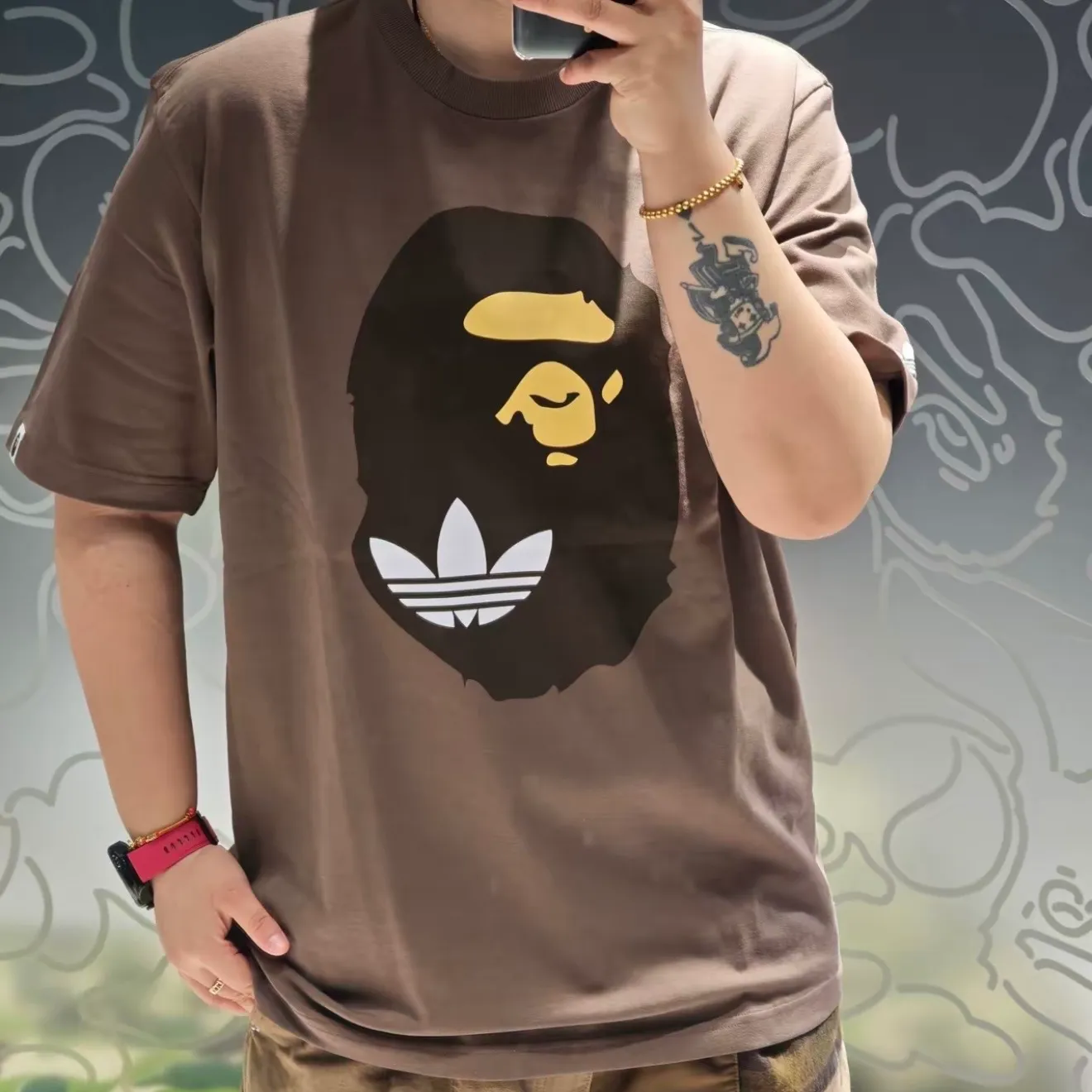【現貨】【過驗】BAPE x AD originals 26SS 聯名 SSL JERSEY 猿人大頭後背字母印花 短袖T恤