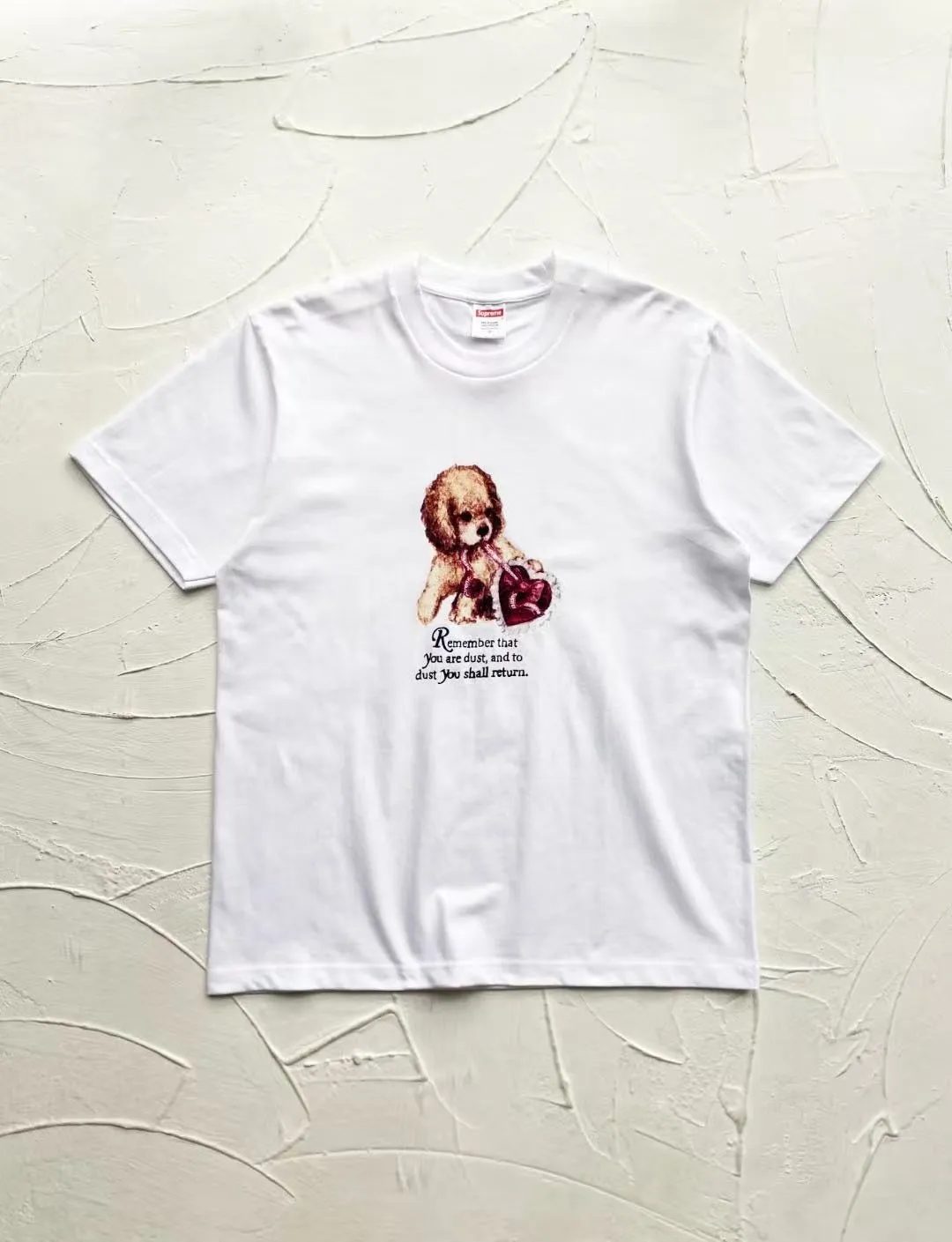 【預售】Sup FW25 WEEK17 Dust Tee 小狗紅貴賓愛心圖像短袖T恤 黑/白