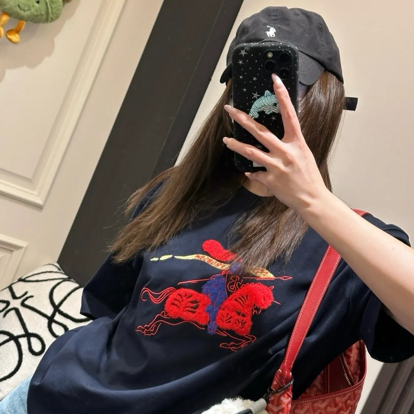 【預售】BR 26SS 馬年限定植絨印花騎士logo 毛巾刺繡 短袖T恤 藏青