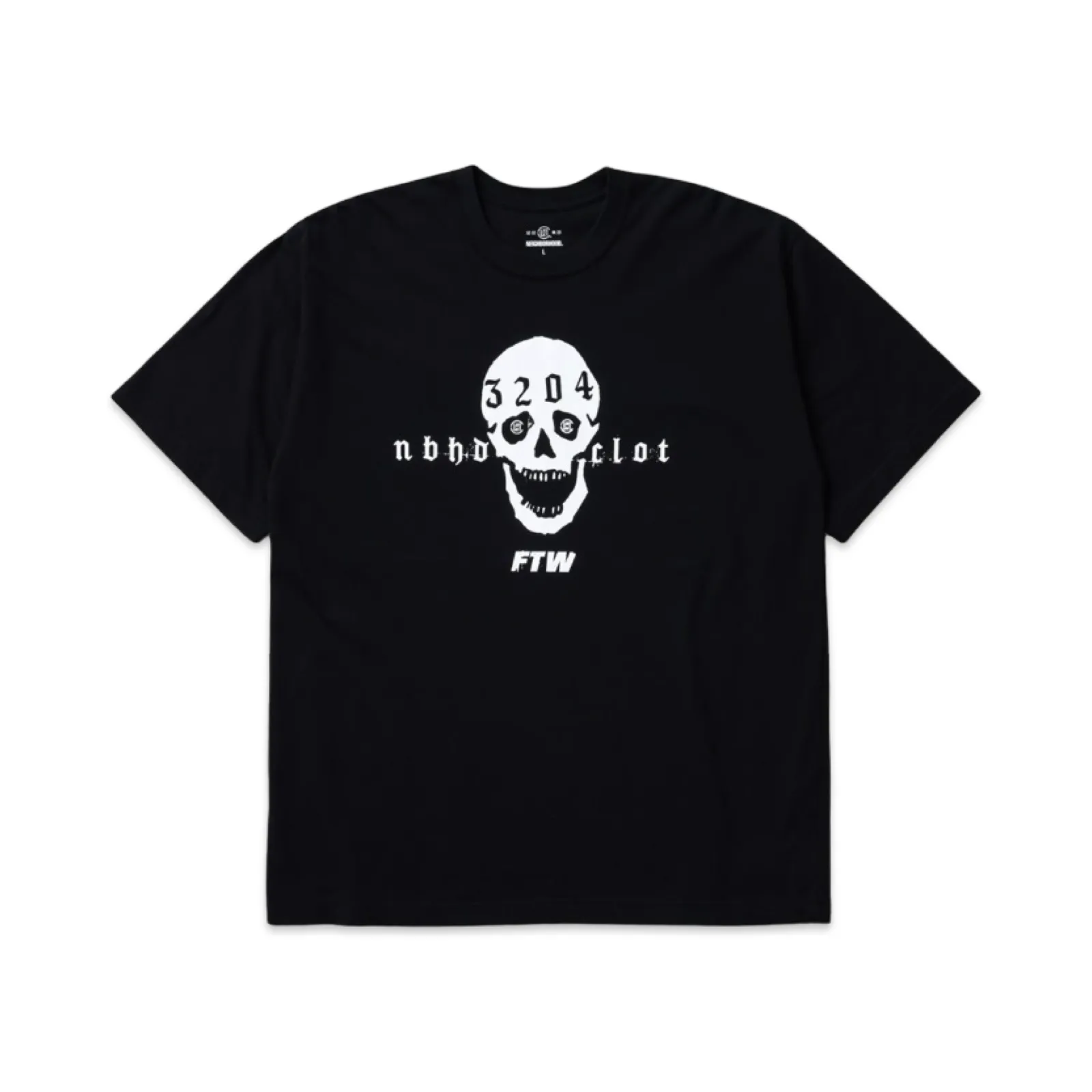 【預售】【過驗】NEIGHBORHOOD x CLOT 25FW 聯名骷髏字母印花 短袖T恤 NBHD 黑色