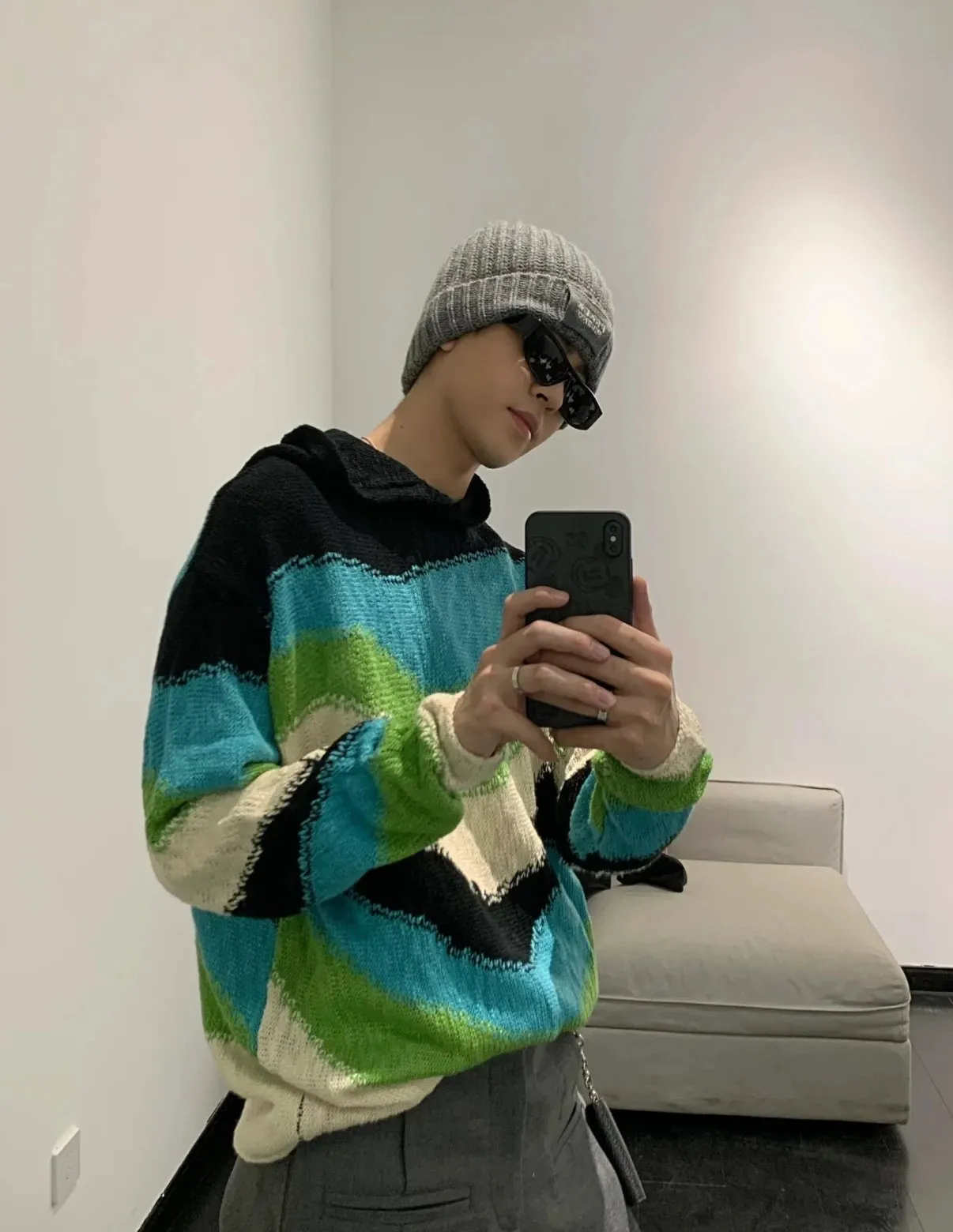【預售】【雙11新品】PRA 24FW 字母logo 簡約 羊毛混紡 針織 毛帽冷帽帽子 灰色
