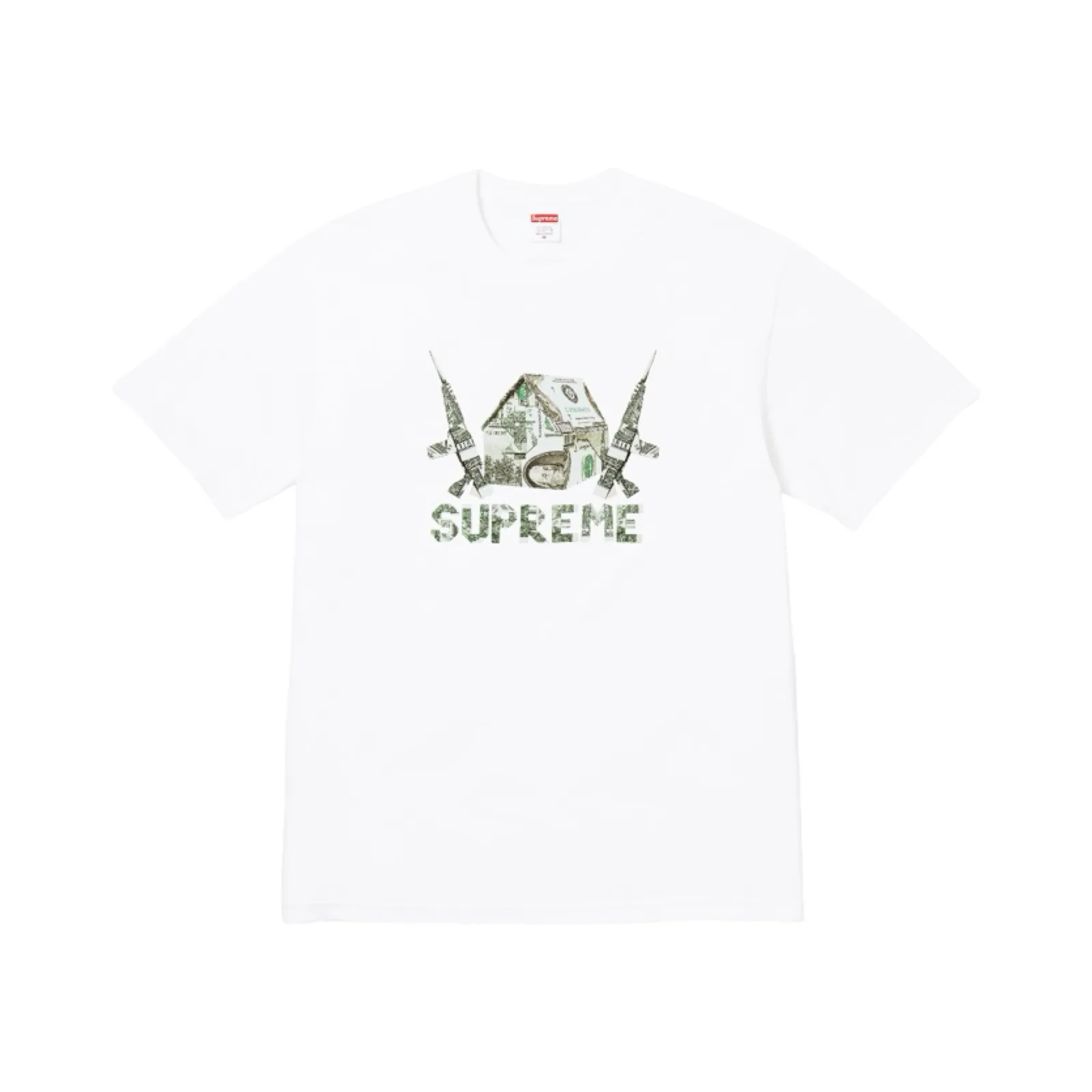 【預售】Sup SS26 WEEK7 Origami Tee 美金摺紙圖像印花 短袖T恤 黑/白
