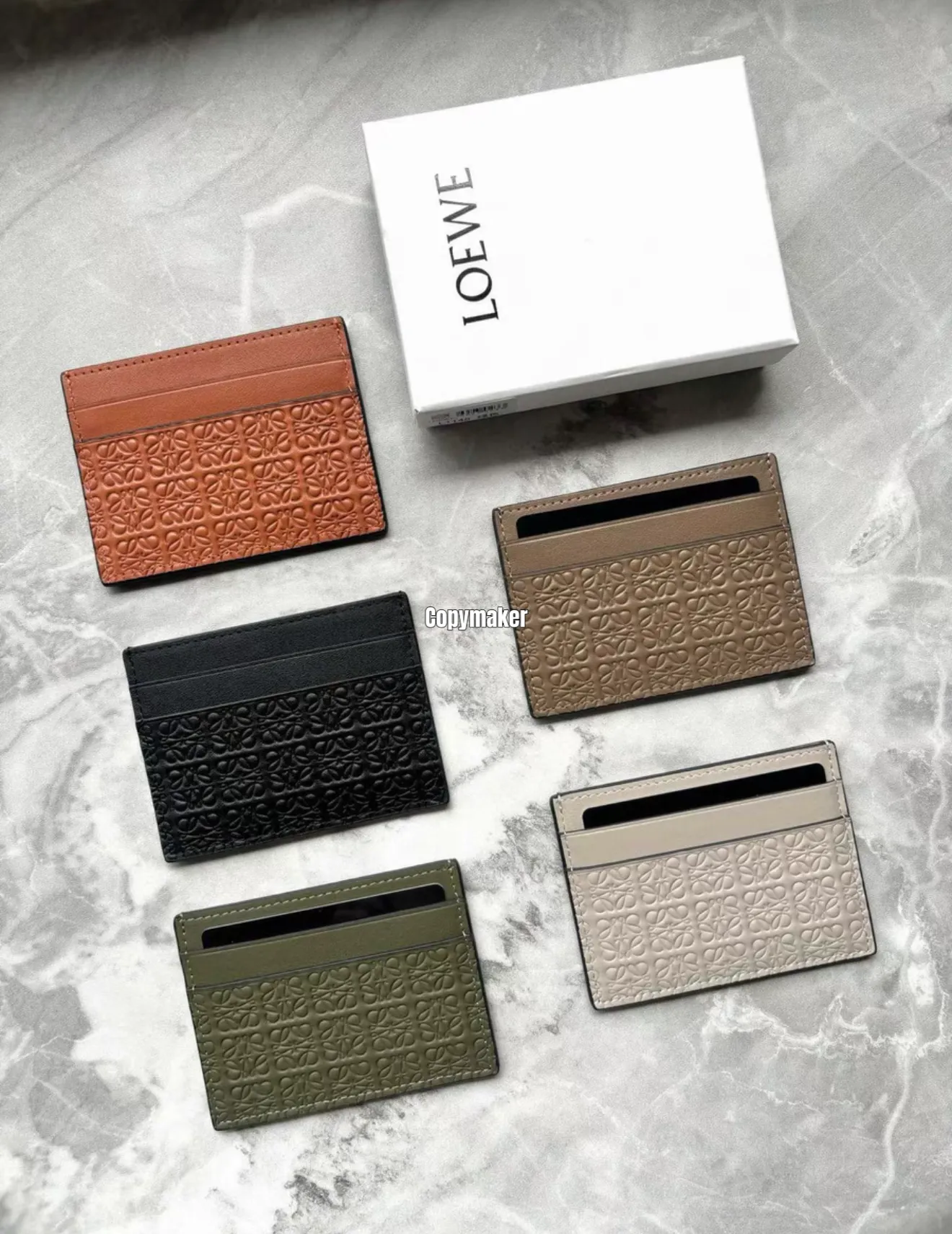 【預售】【福利回饋】LOWE 26SS 幾何壓紋 真皮 卡套卡包卡夾小包 牛皮 五色
