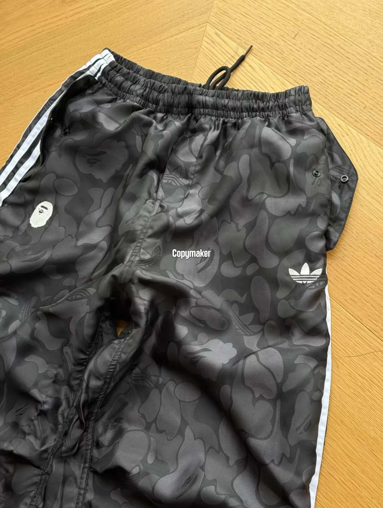 【618新品】BAPE x AD originals 26SS 聯名 迷彩梭織長褲休閒褲褲子寬褲 黑灰