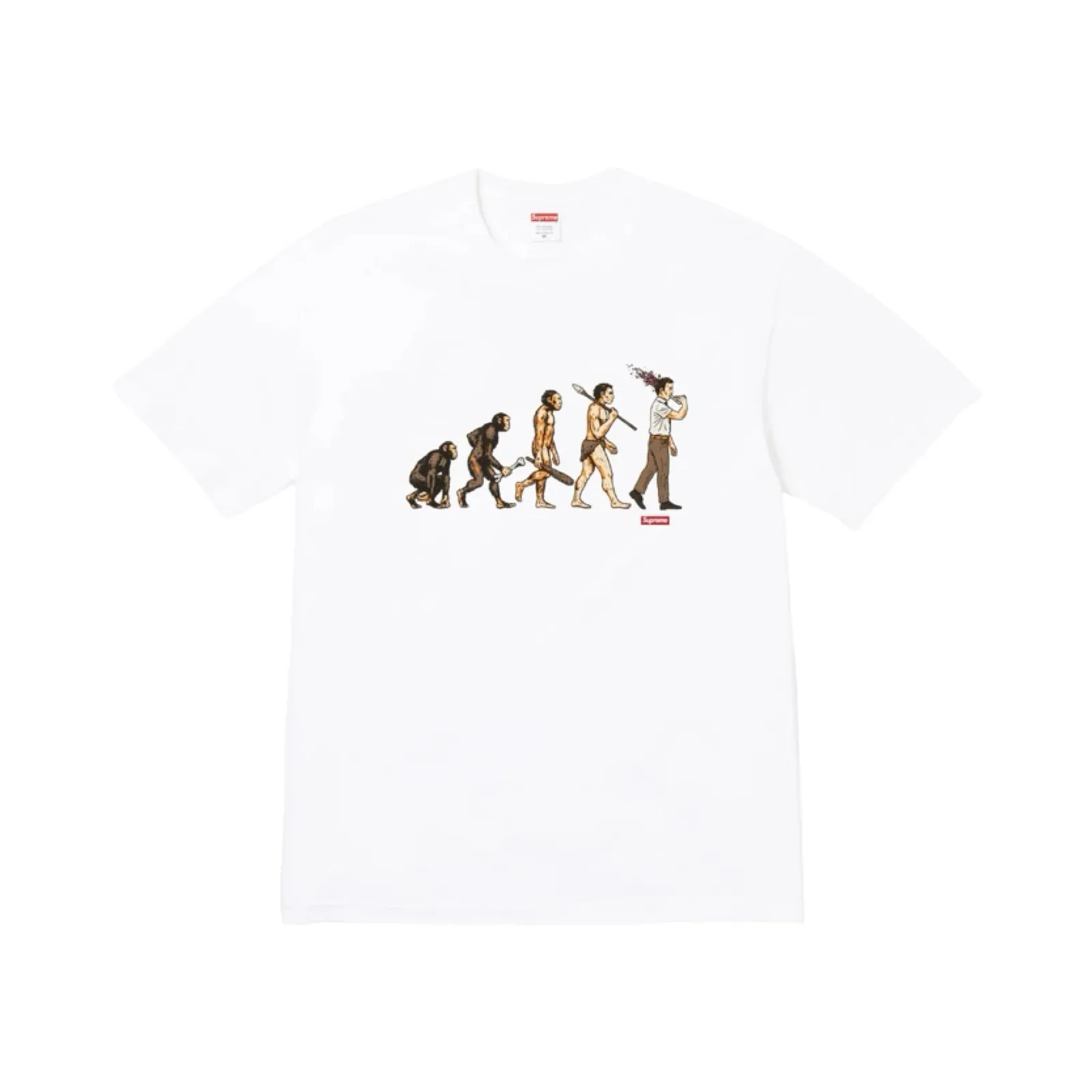 【預售】Sup SS26 WEEK1 Evolution Tee 人類進化圖像印花 短袖T恤 黑/白