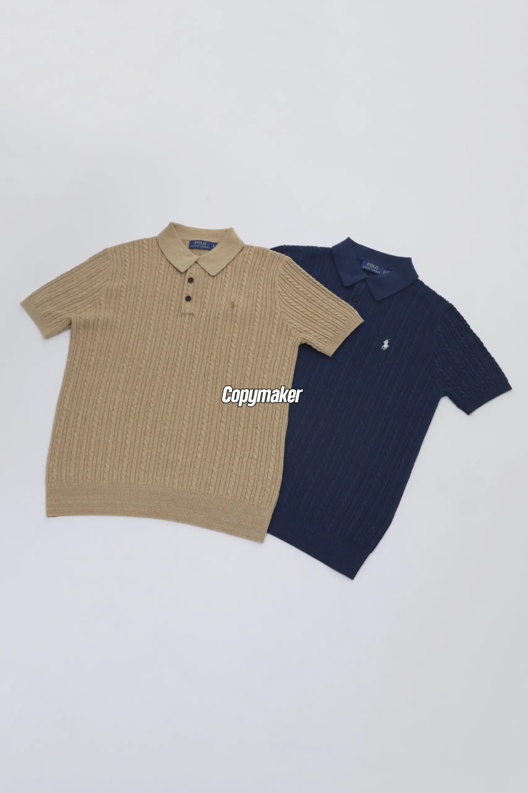 【預售】Ra1ph Lauren Polo 小馬刺繡 麻花針織老錢風 polo衫短袖T恤 卡其/深藍