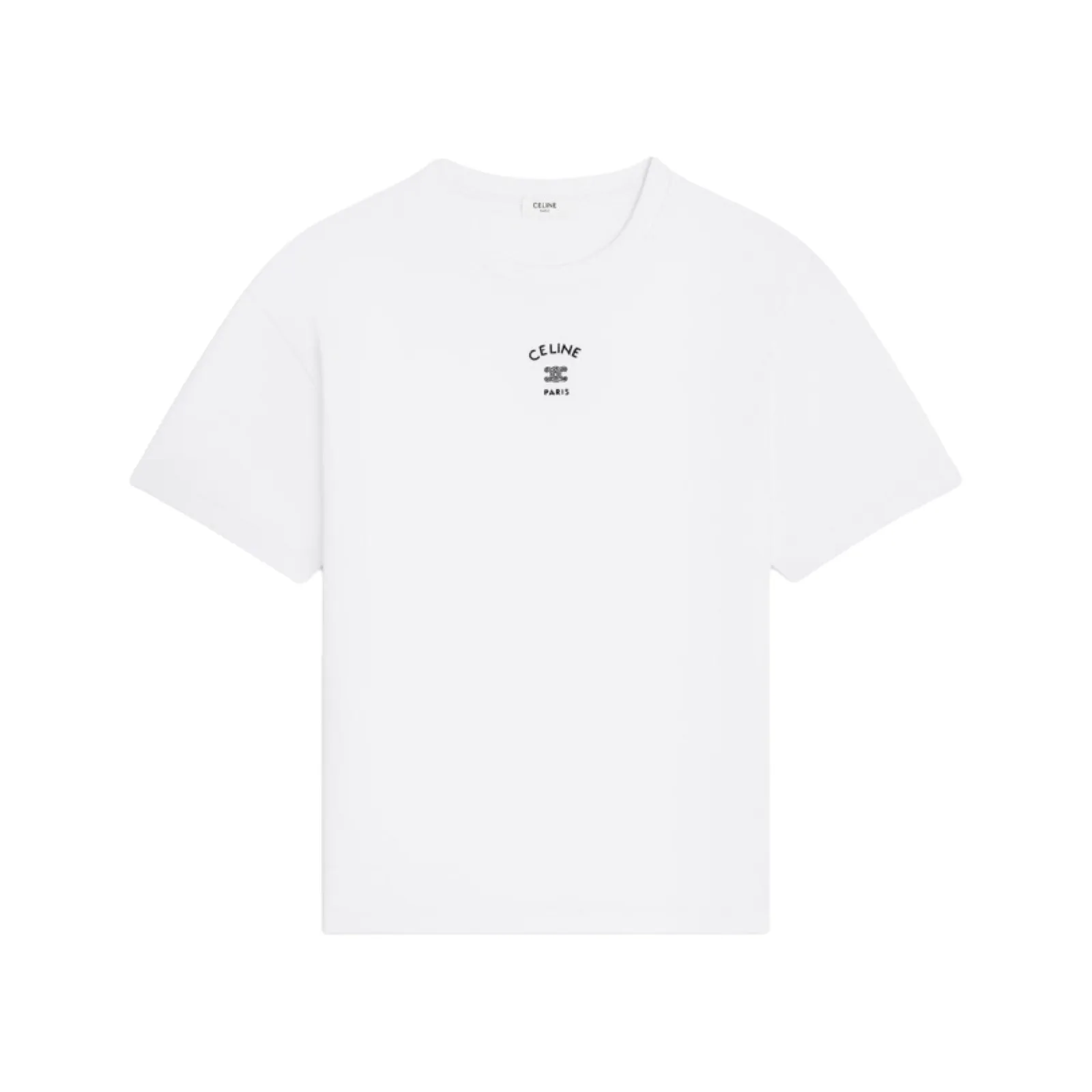 【預售】CELIN 26SS 凱旋門刺繡logo 素色 簡約素色短袖T恤 黑色/白色