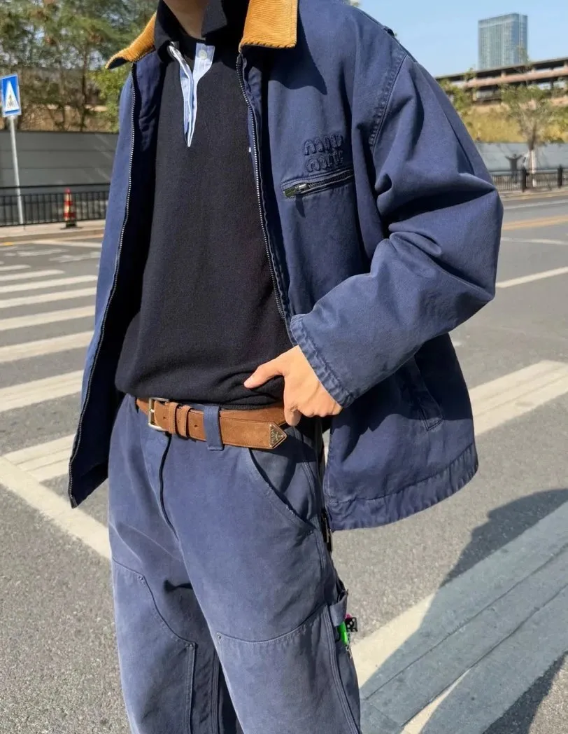 【現貨】【過驗】PRA  25FW 三角標 麂皮頭層牛皮 美拉德色系KF原廠三角牌皮帶腰帶