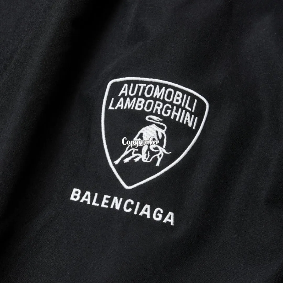 【預售】巴黎 BLC 25SS x Lamborghini 聯名 車標刺繡logo 尼龍直筒休閒褲運動褲長褲 Baggy
