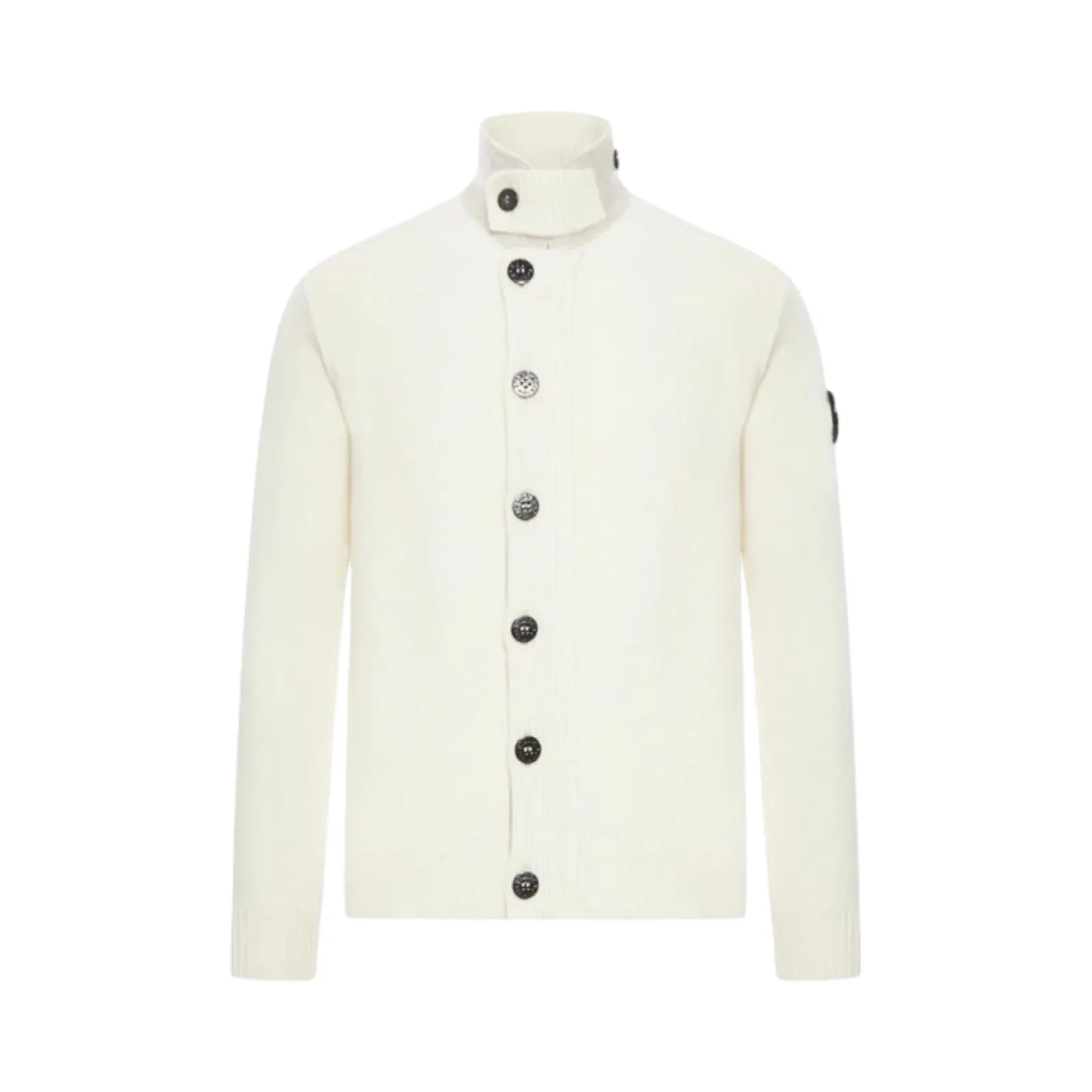 【現貨】STONE ISLAND 25FW 拼接羊毛 厚款毛衣夾克外套 石頭島 藏青/白色