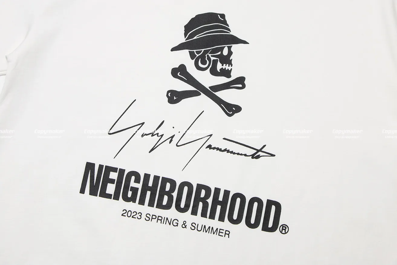 NEIGHBORHOOD x Yohji 23SS 聯名 山本耀司 NBHD 簽名標語骷髏 短袖T恤