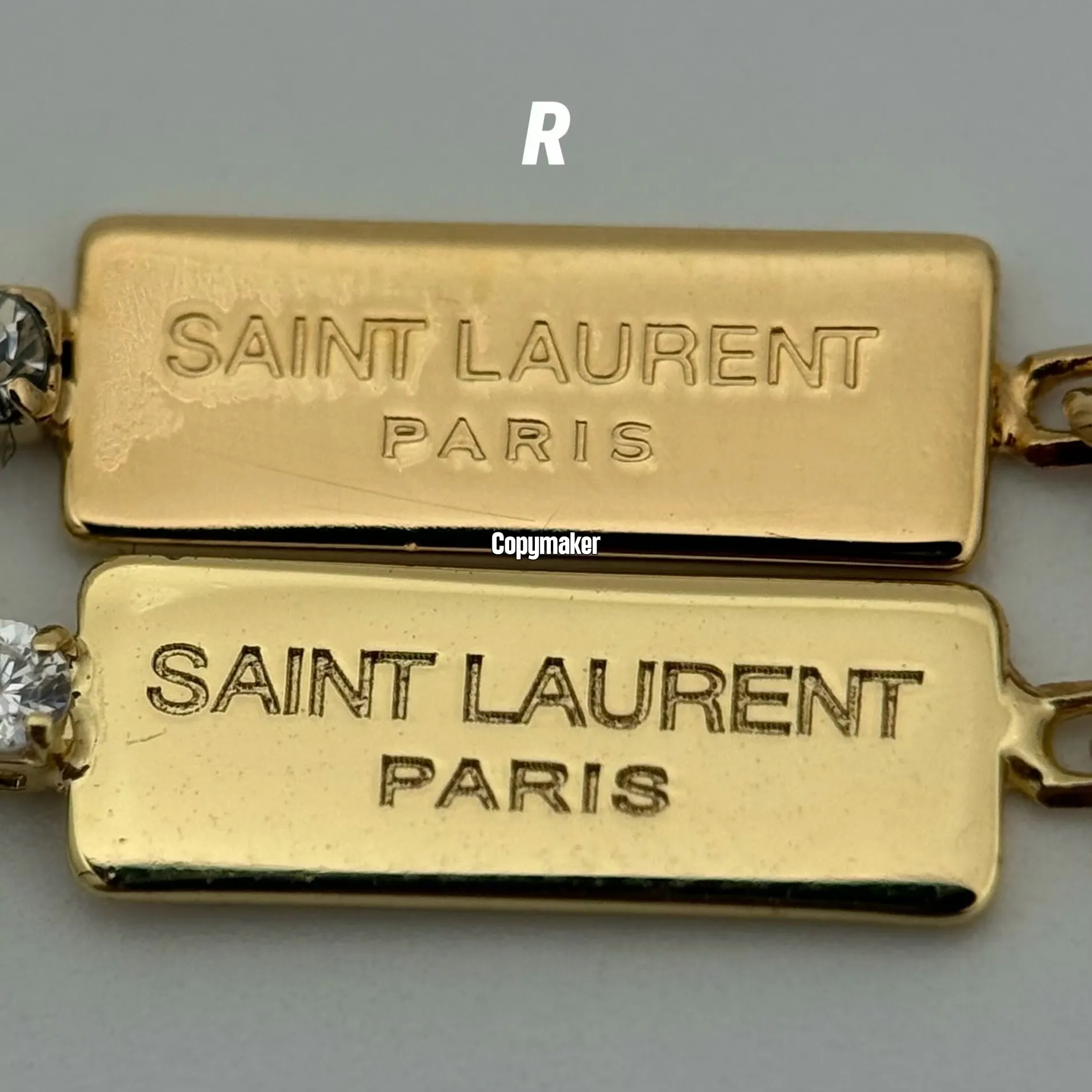 【現貨】【過驗】Saint Laurent YSL 聖羅蘭 黃銅水鑽手鍊手環 男女同款 金色銀色