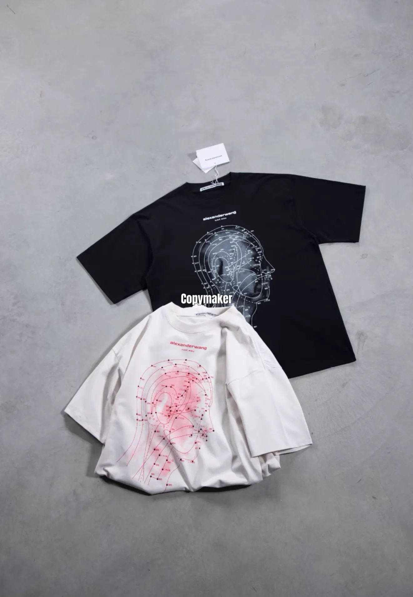 【預售】Alexander Wang 26SS eastern medicine tee 頭部穴道印花 水鑽字母 短袖T恤 黑/白