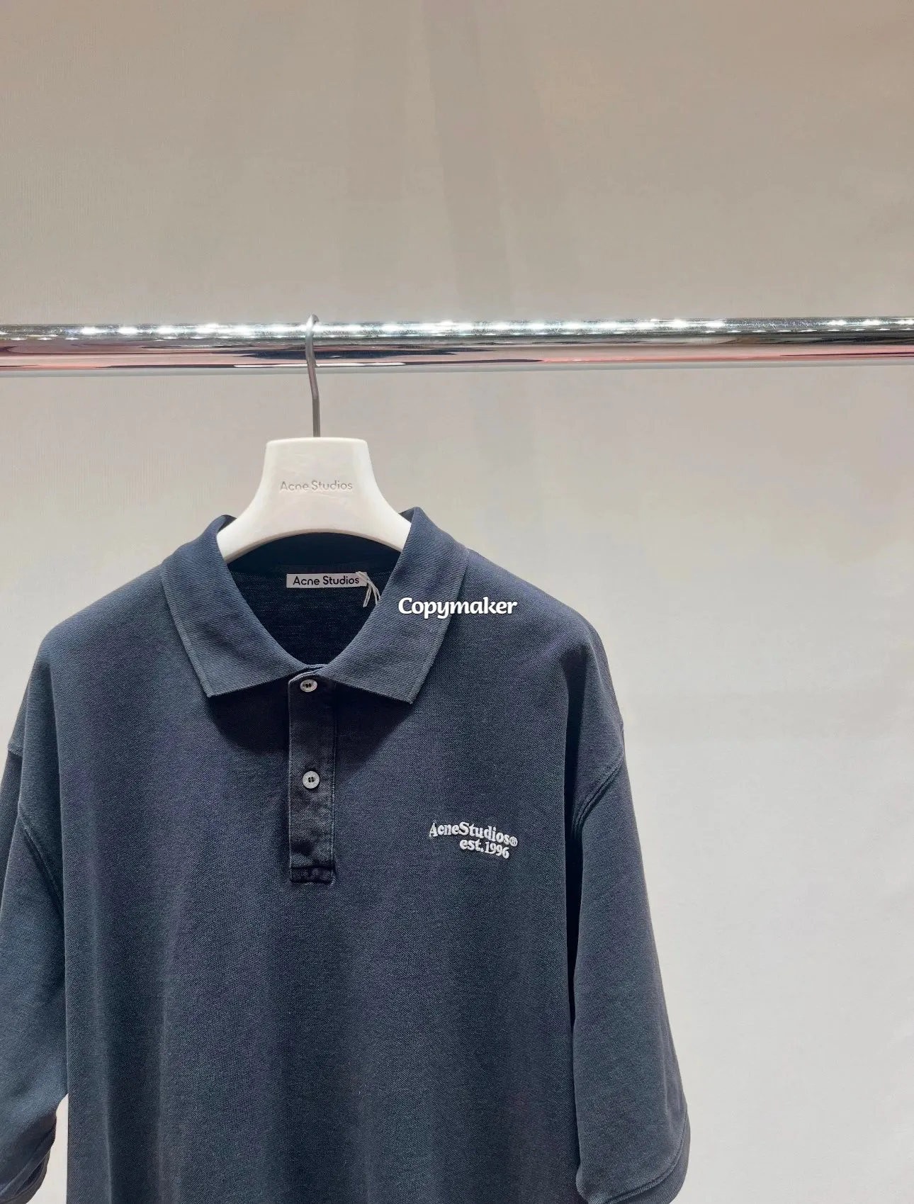 【現貨】Acne Studios 26SS 刺繡小logo 翻領Polo衫短袖T恤 黑色
