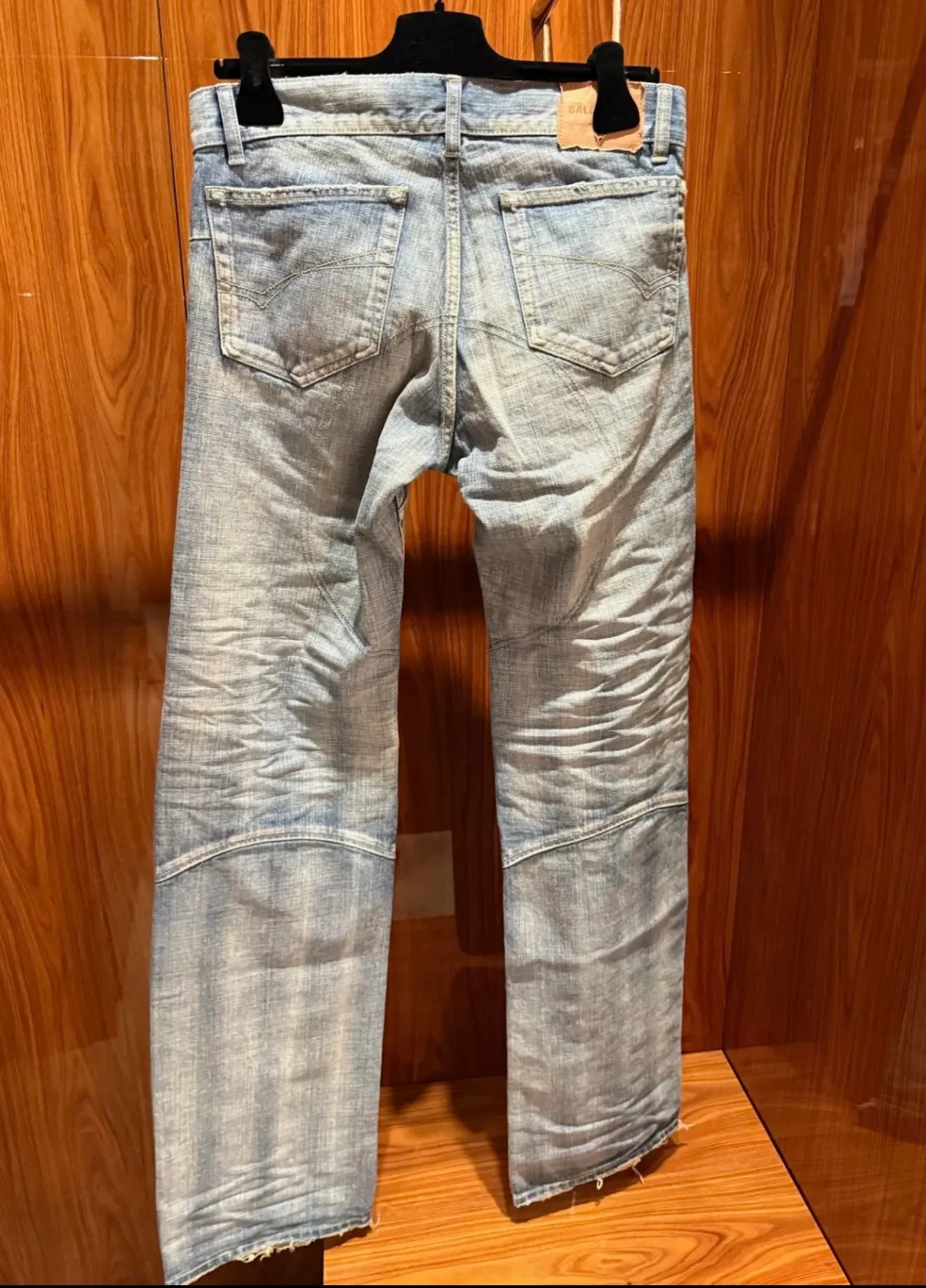 【預售】巴黎 BLC 25FW 秀款 低腰拼接豎節紋牛仔褲直筒褲長褲工裝褲