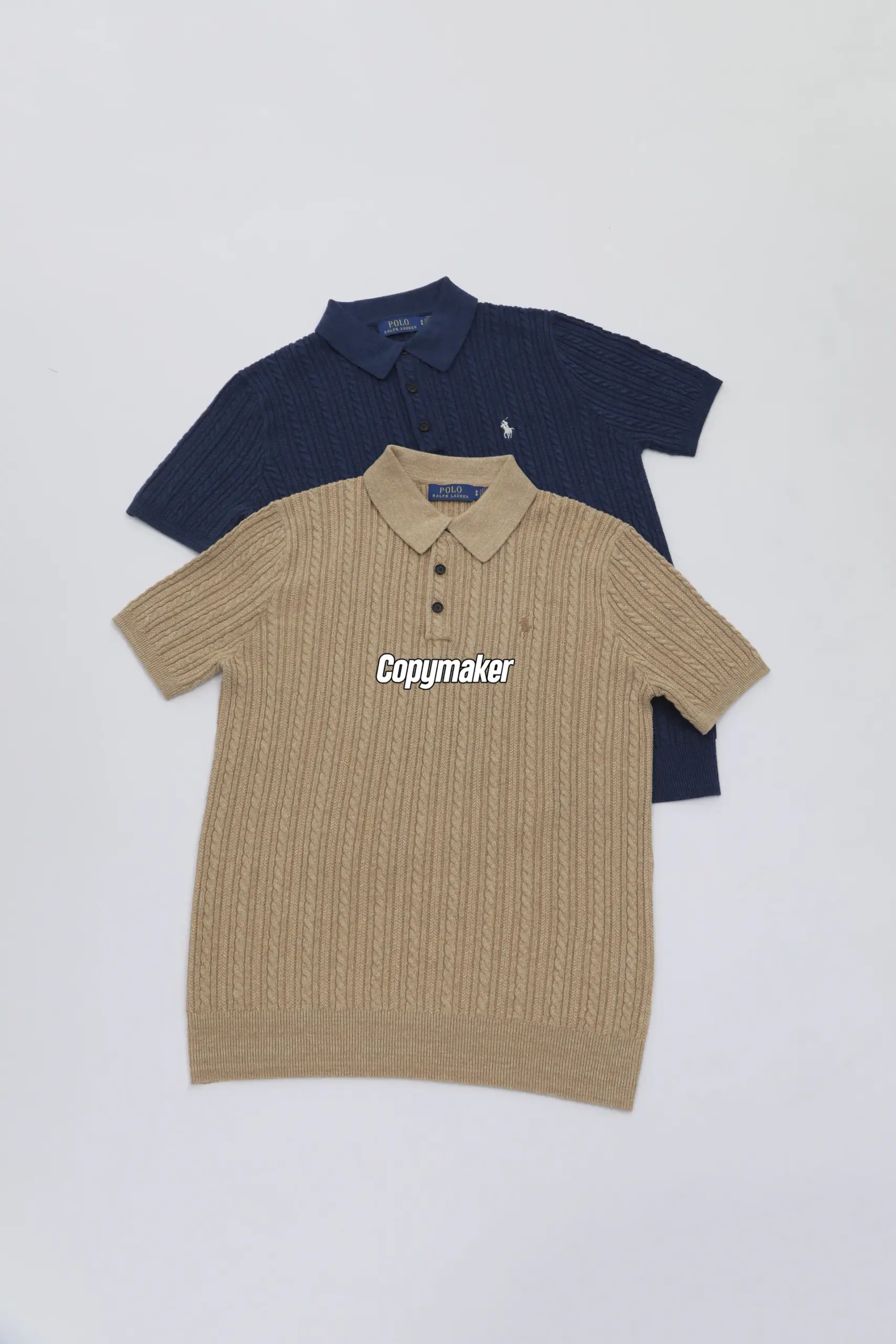 【預售】Ra1ph Lauren Polo 小馬刺繡 麻花針織老錢風 polo衫短袖T恤 卡其/深藍