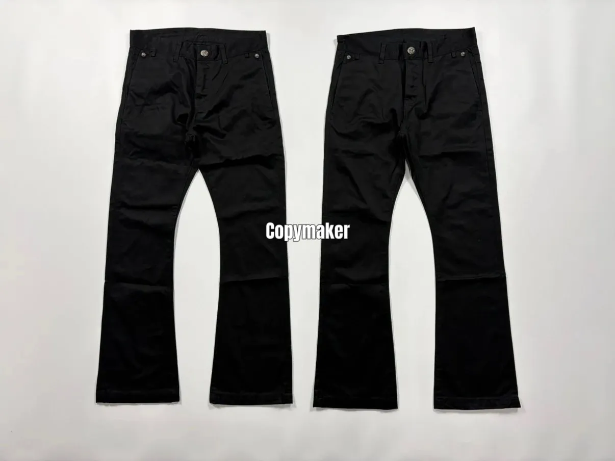 【618新品】【過驗】CHROME HEARTS Chino 克羅心 鍍銀五金皮標 微喇牛仔褲直筒褲長褲
