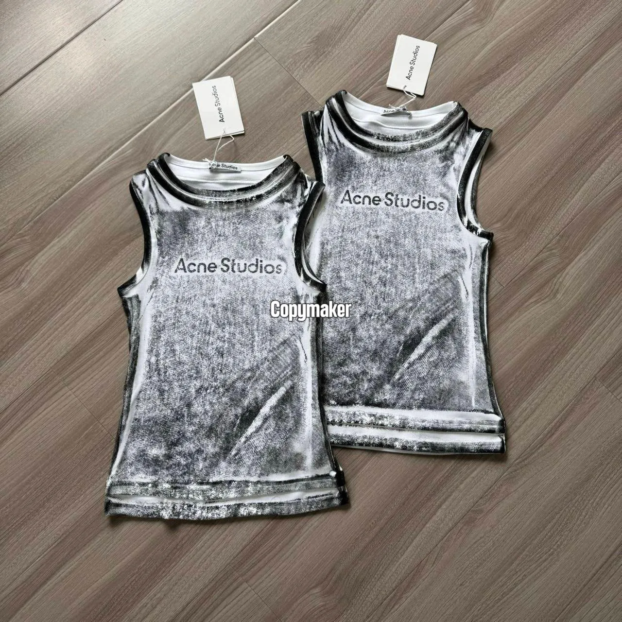 【618新品】Acne Studios 26SS 假兩件 水洗水墨視覺無袖背心內搭短袖