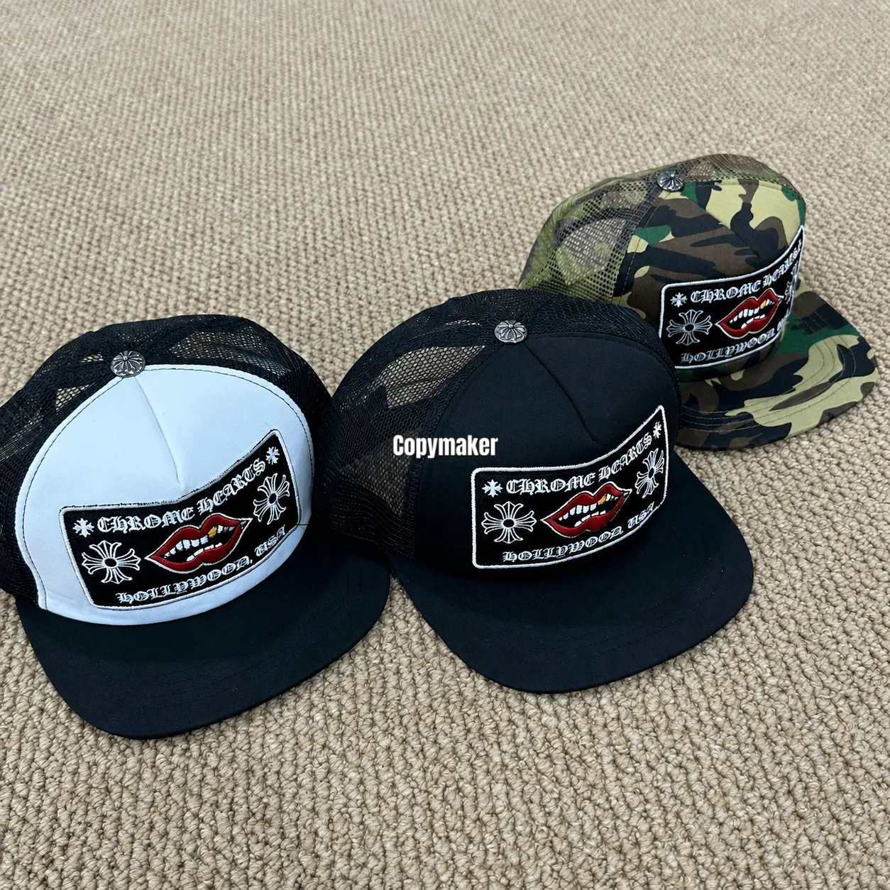 【618新品】Chrome Hearts 26SS 梵文字母紅唇刺繡 CH 克羅心 卡車帽鴨舌帽棒球帽 二色