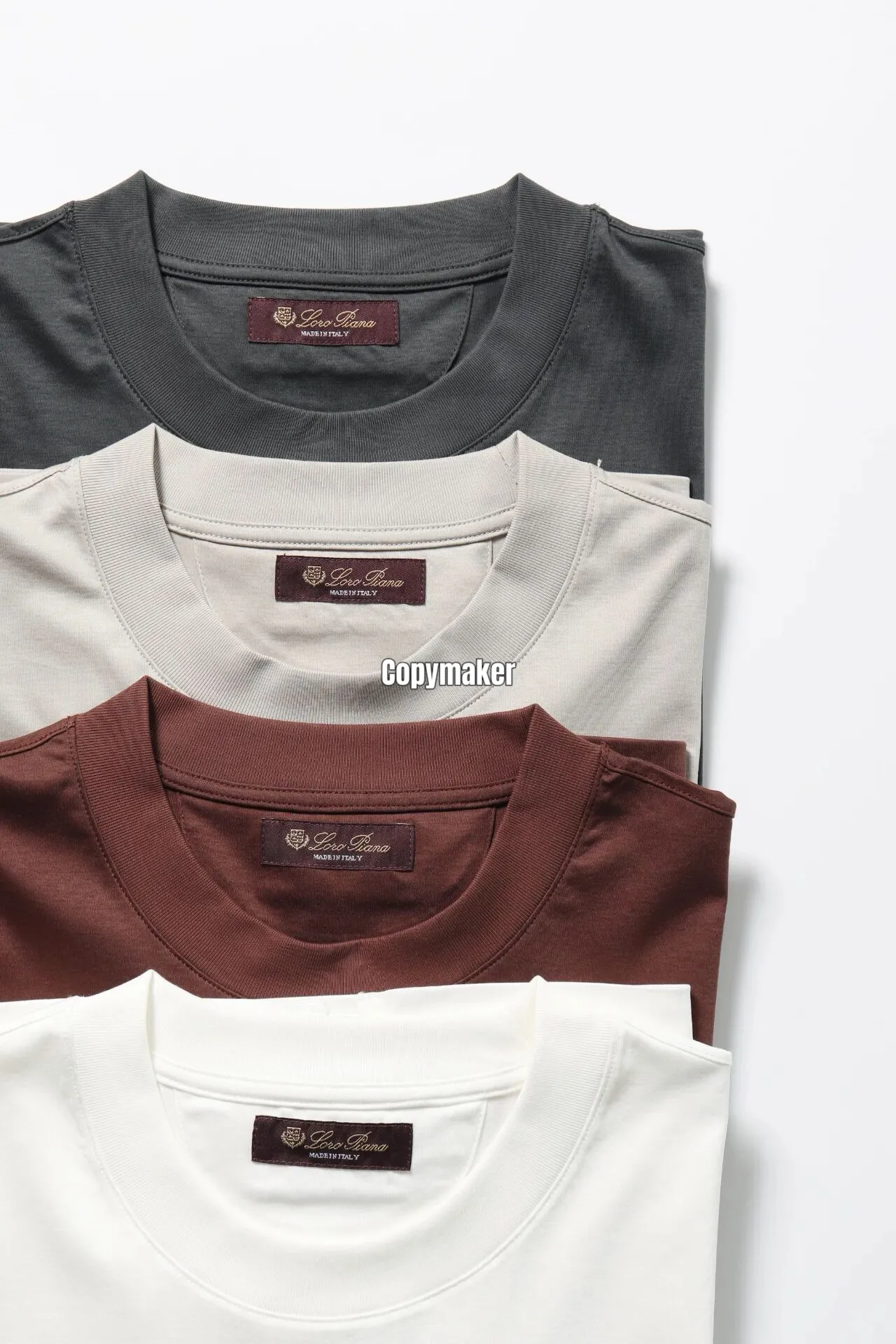 【預售】Loro Piana 後領刺繡 簡約素色 桑蠶絲涼感 短袖T恤 四色 高端品牌