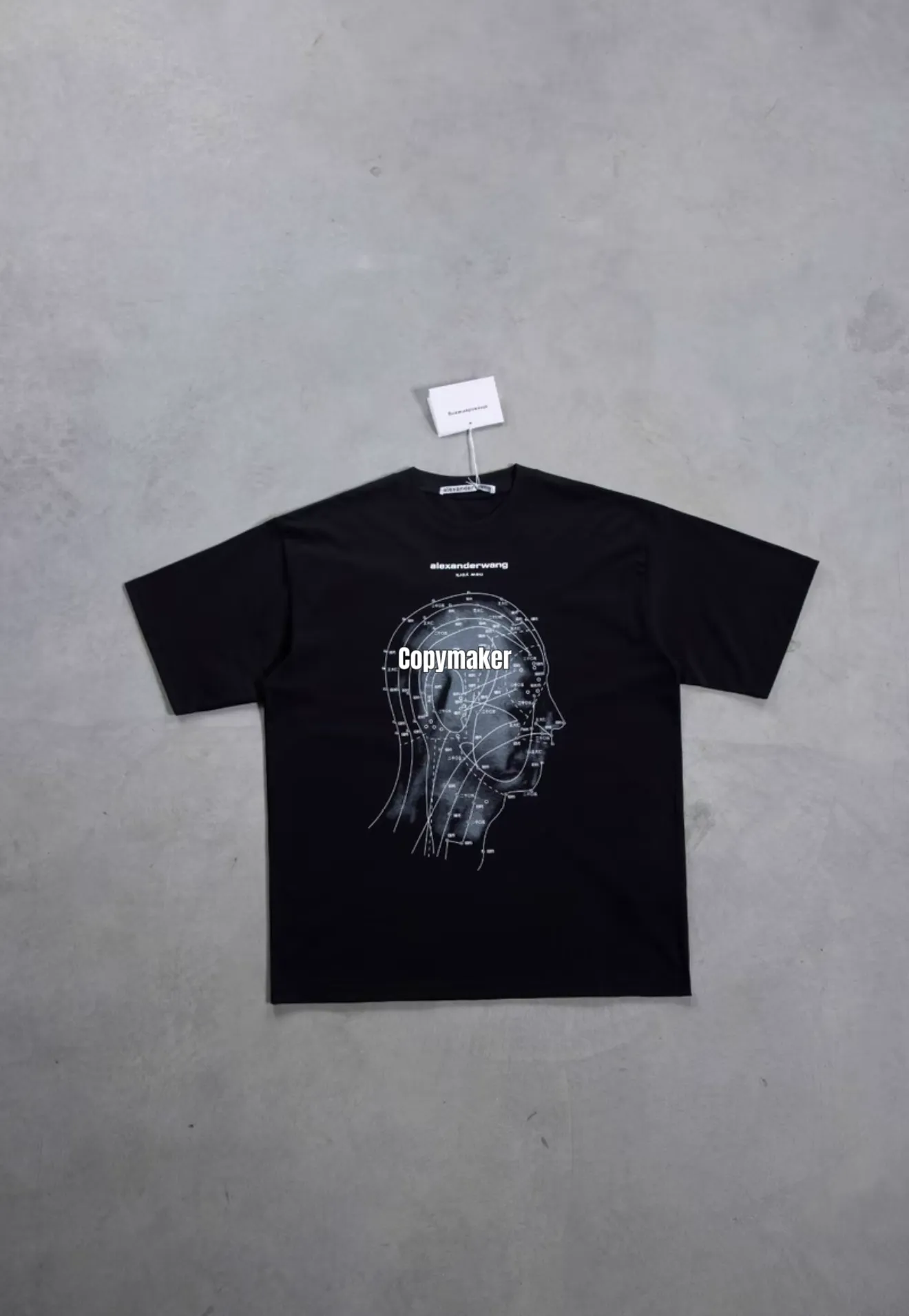 【預售】Alexander Wang 26SS eastern medicine tee 頭部穴道印花 水鑽字母 短袖T恤 黑/白