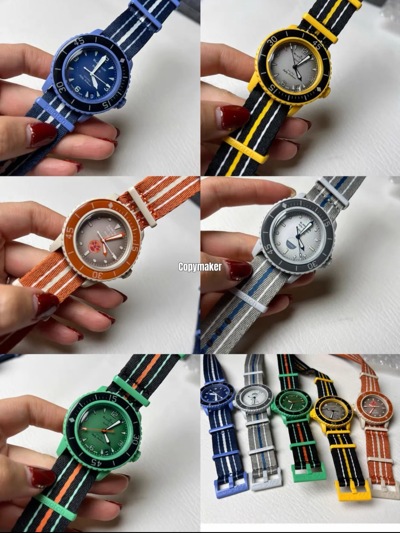【618新品】【特價】寶珀 x swach 聯名 海洋五大洋 運動錶石英錶手錶腕錶 五色