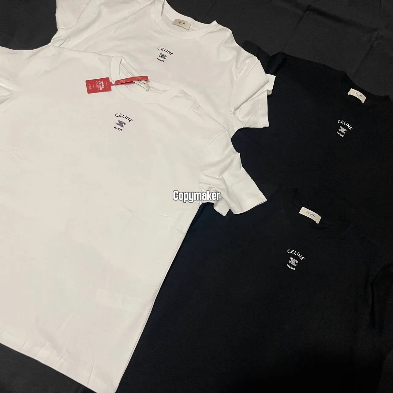 【預售】CELIN 26SS 凱旋門刺繡logo 素色 簡約素色短袖T恤 黑色/白色