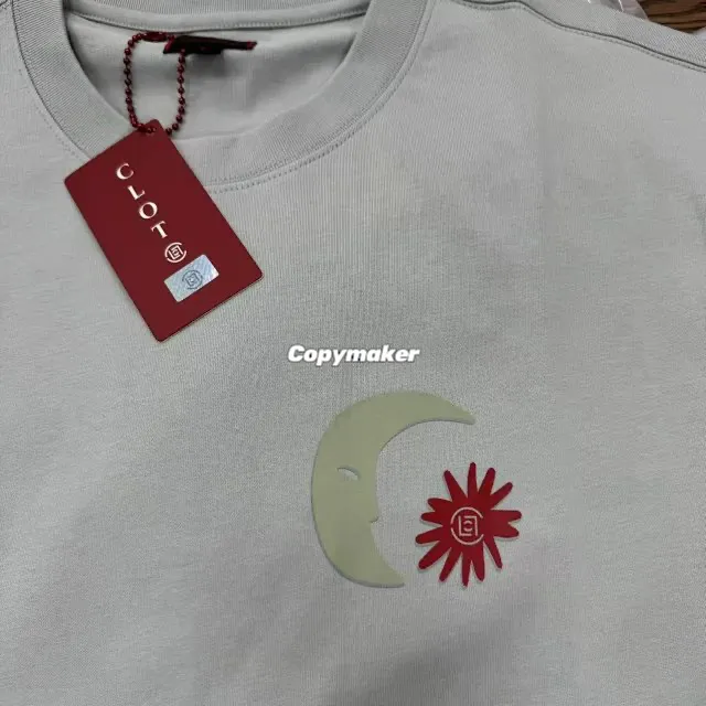【預售】CLOT 25SS 月亮logo背面民族風印花 凝結集團 短袖T恤 淺灰色