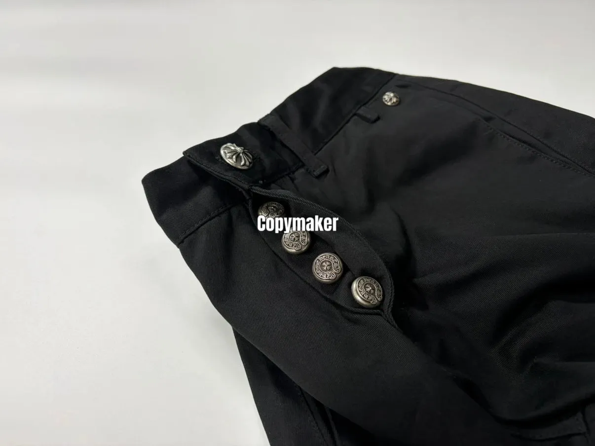 【618新品】【過驗】CHROME HEARTS Chino 克羅心 鍍銀五金皮標 微喇牛仔褲直筒褲長褲